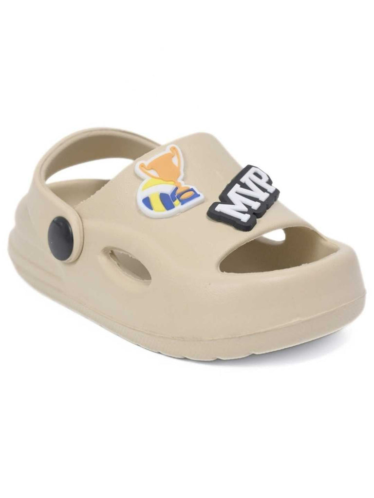 Adventurous MVP & Baseball Theme Charms Sandals for Boys – Beige - Angle View