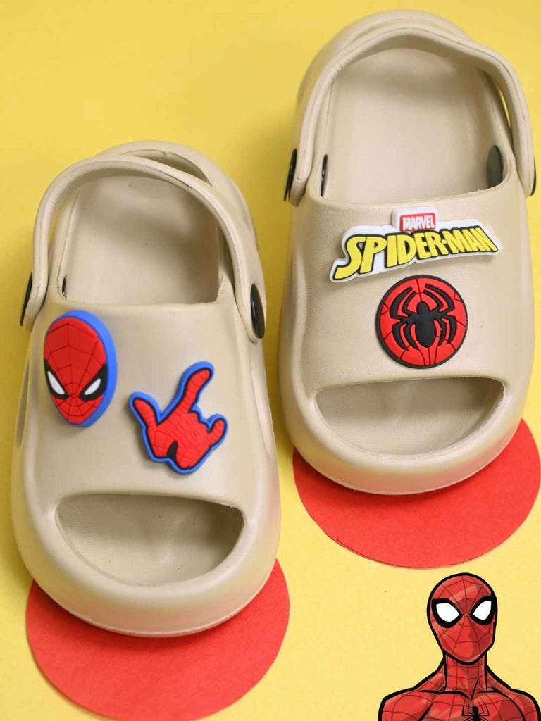 Adventurous Spider-Man Cartoon Character Sandals for Boys – Beige-Creative View