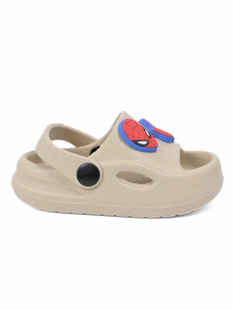 Adventurous Spider-Man Cartoon Character Sandals for Boys – Beige-Side View