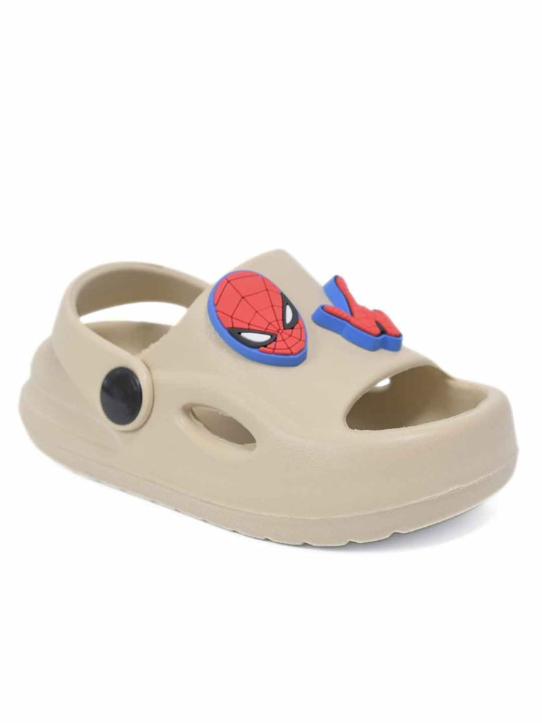 Adventurous Spider-Man Cartoon Character Sandals for Boys – Beige-Angle View