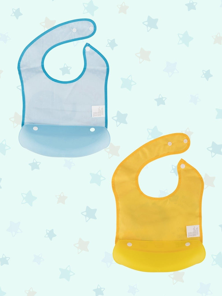 Back side view of the Yellow Bee Elephant and Lion  Polyester bibs for boys.