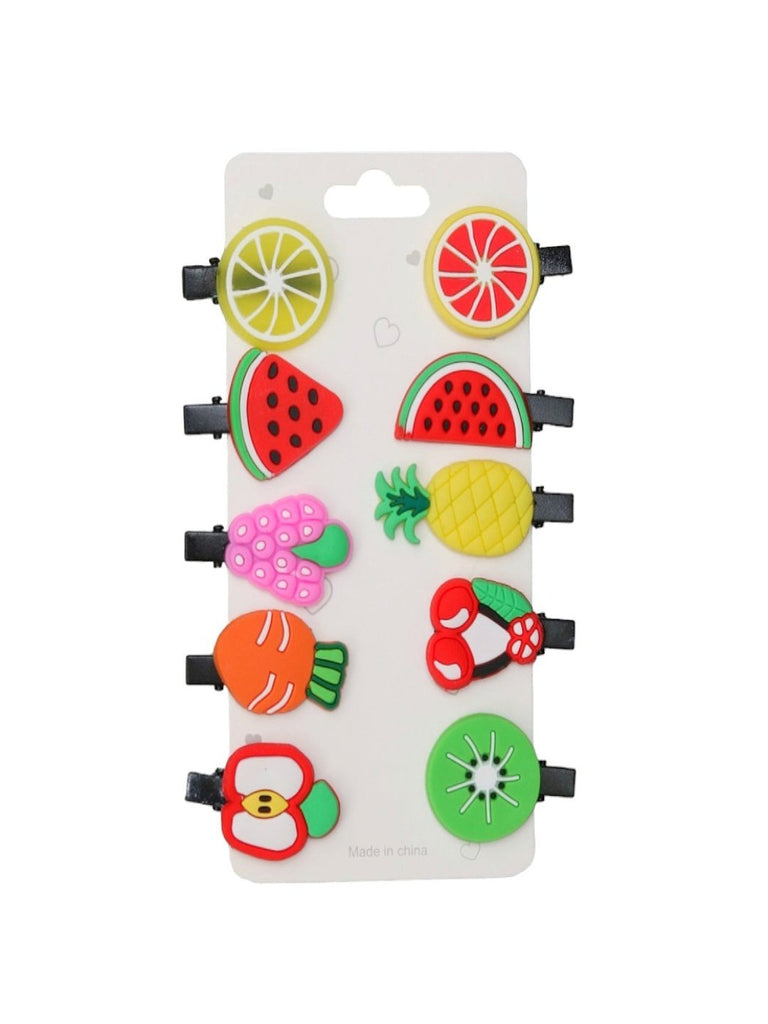 Assorted Cupcake, Fruit, and Unicorn Hair Clips Set – Angle View 1