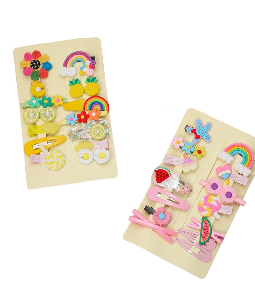 Full View Of Assorted Hair Clips for Girls Pack of 2 by Yellow Bee