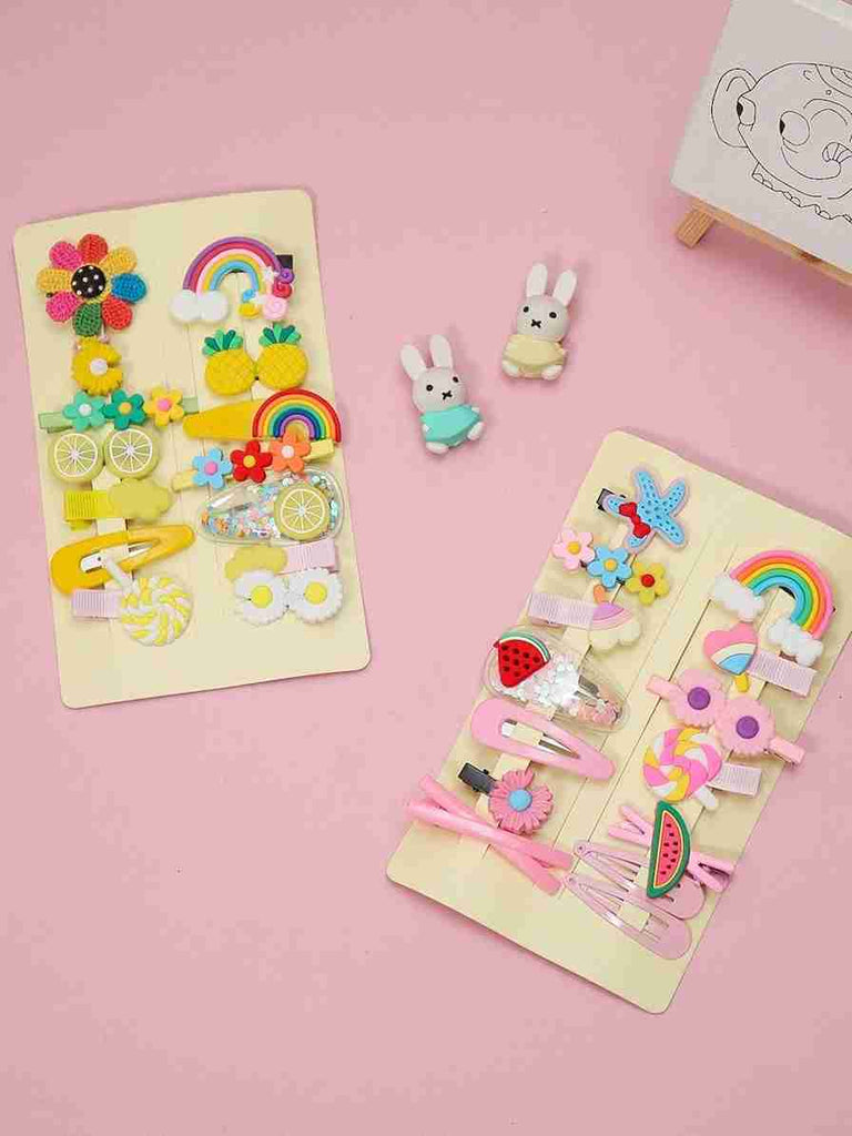 Assorted Hair Clips for Girls Pack of 2 by Yellow Bee..