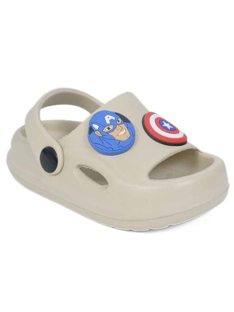 Awesome & Playful Captain America Shield Charms Sandals for Boys- Beige-Angle View