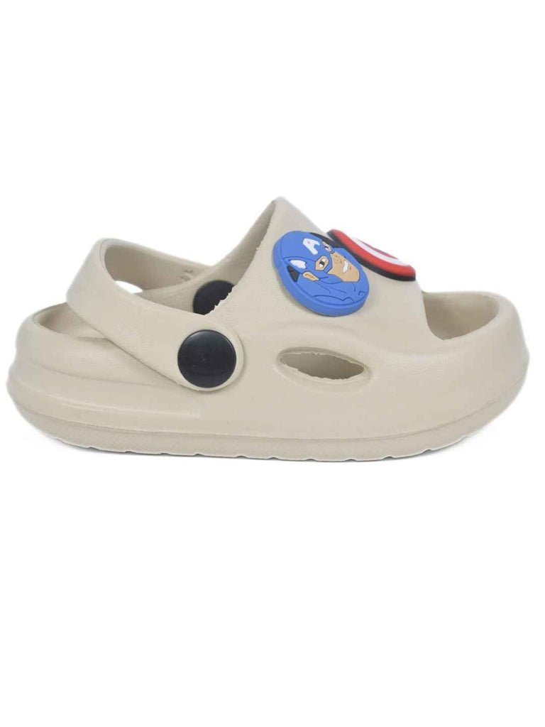 Awesome & Playful Captain America Shield Charms Sandals for Boys- Beige-Side View