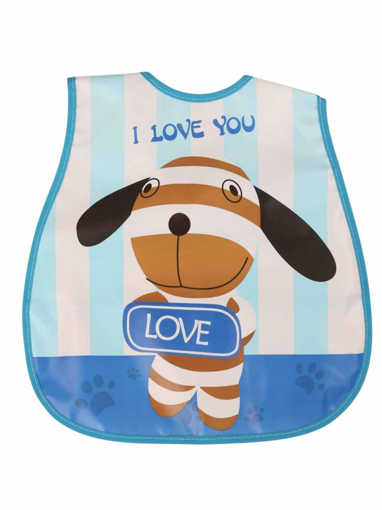 YellowBeeBib_PuppyLoveThemewithBlueStripesforBoys_Girls-FrontView(Combo)