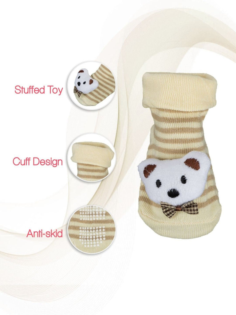 Baby Boys' Socks Set with Bear Design - Front Infographic View