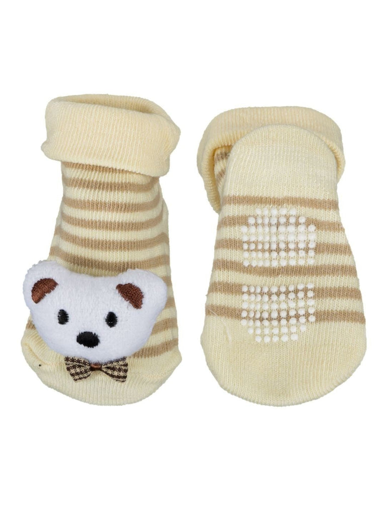 Baby Boys' Socks Set with Bear Design - Front and Back View