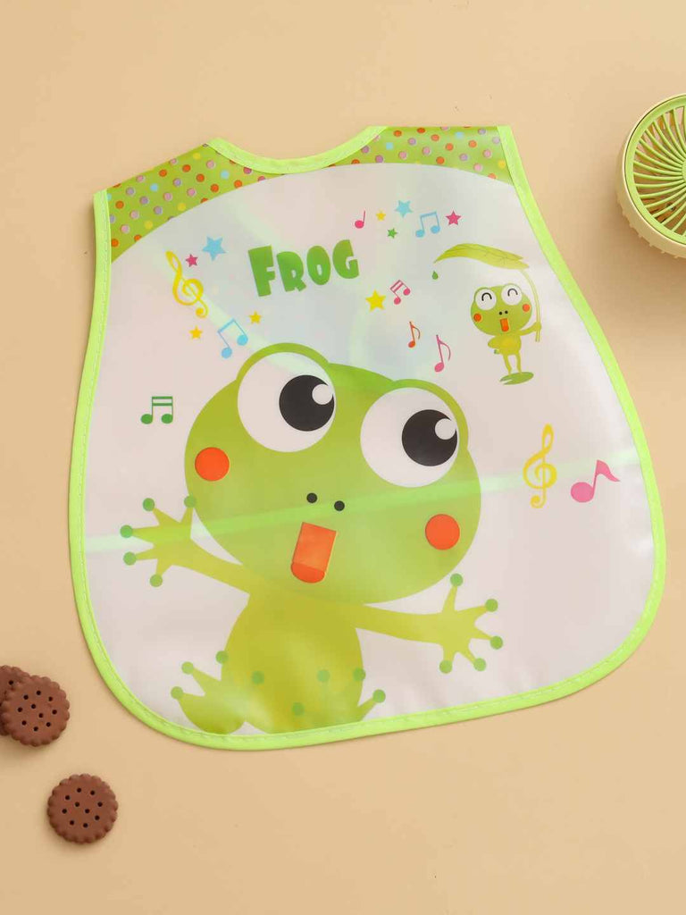YellowBeeBabyFeedingBib_MusicalGreenFrogPrintwithSpillCatcher-CreativeView