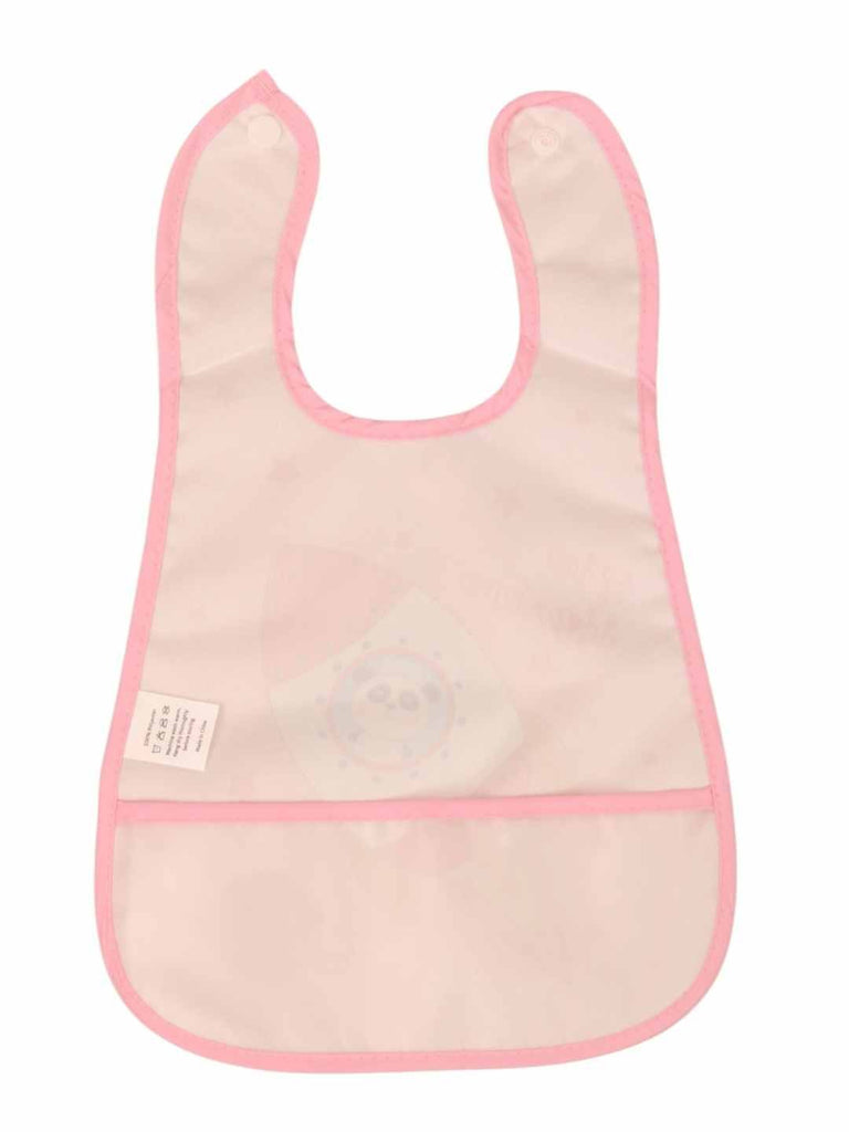YellowBeeBabyFeedingBib_PinkSpacePandainRocketPrint-BackView