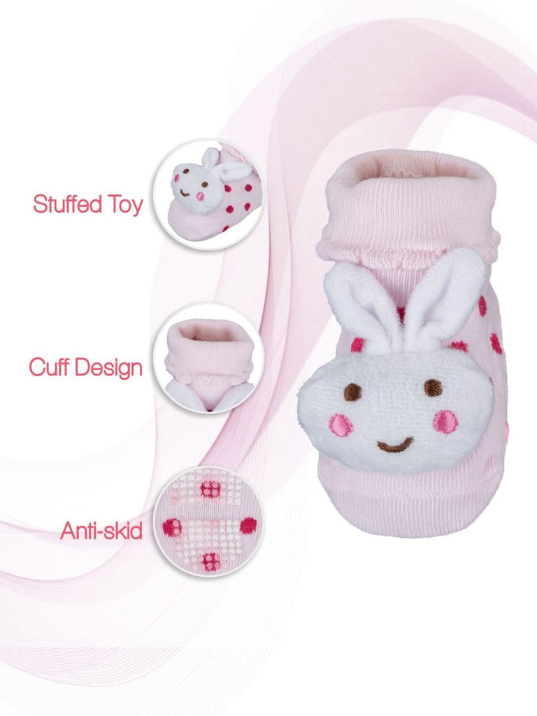 Creative Upper View of Baby Girls' Bunny Design Socks