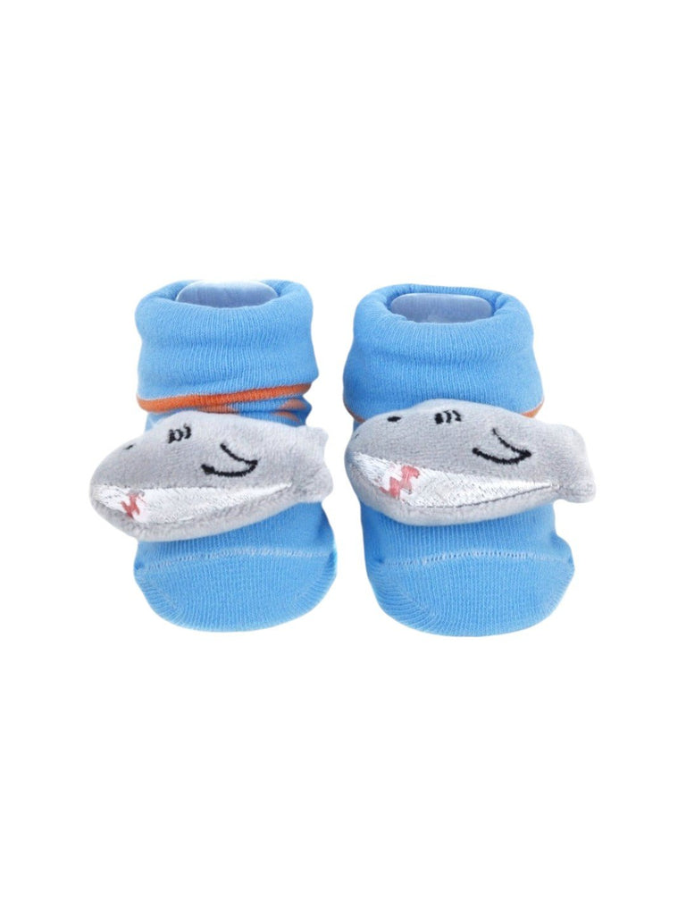 A Front view of the Baby Shark Plush Socks, highlighting the soft material and plush design.