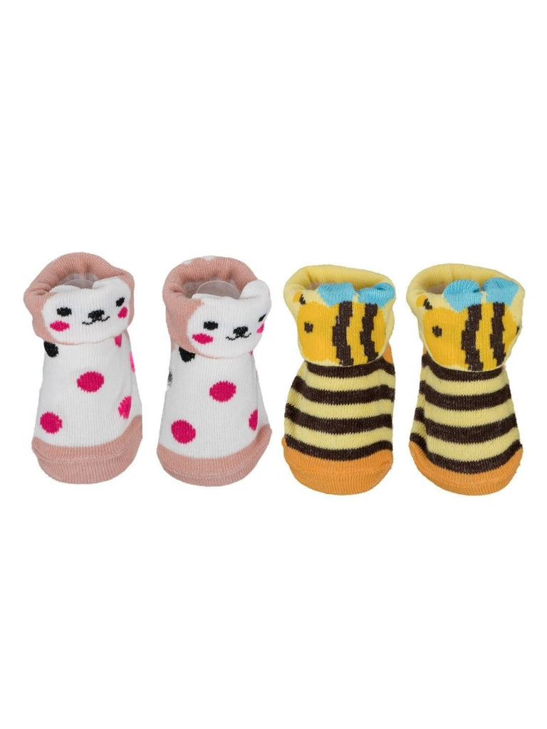 Baby Socks Set with Cute Dog and Bee Designs- Product View