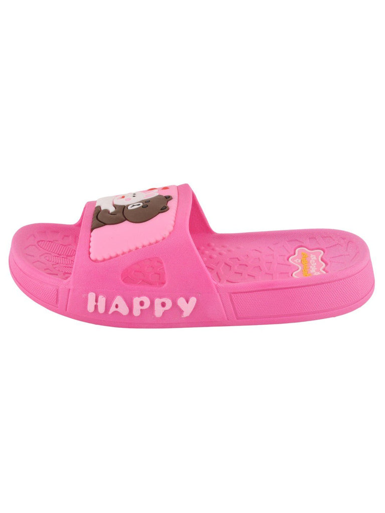 Bear and Bunny Hug Slides for Girls in Fuchsia - side Display