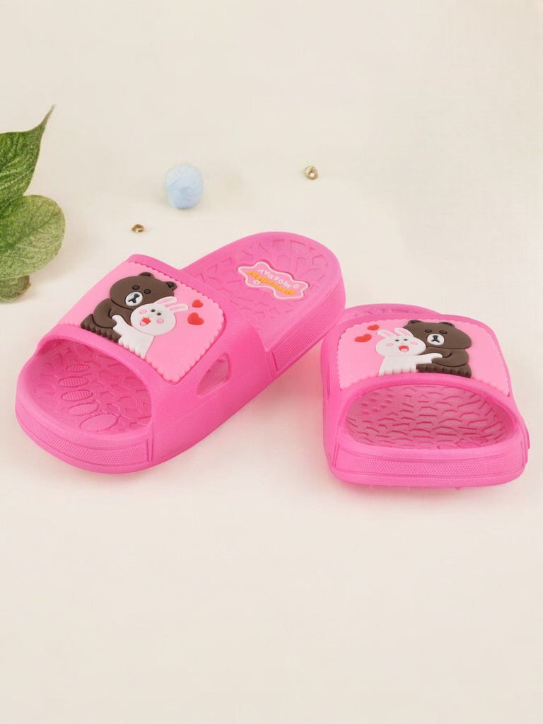 Bear and Bunny Hug Slides for Girls in Fuchsia - Creative Display