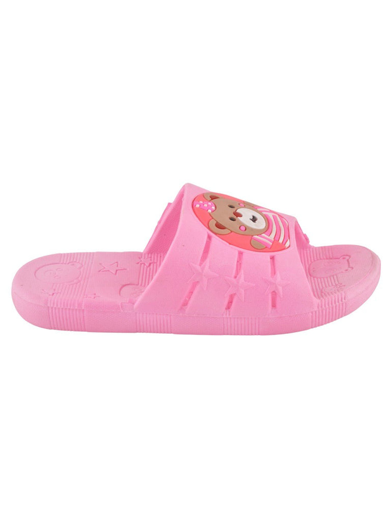Bear Theme Slides for Girls - Light Pink side view