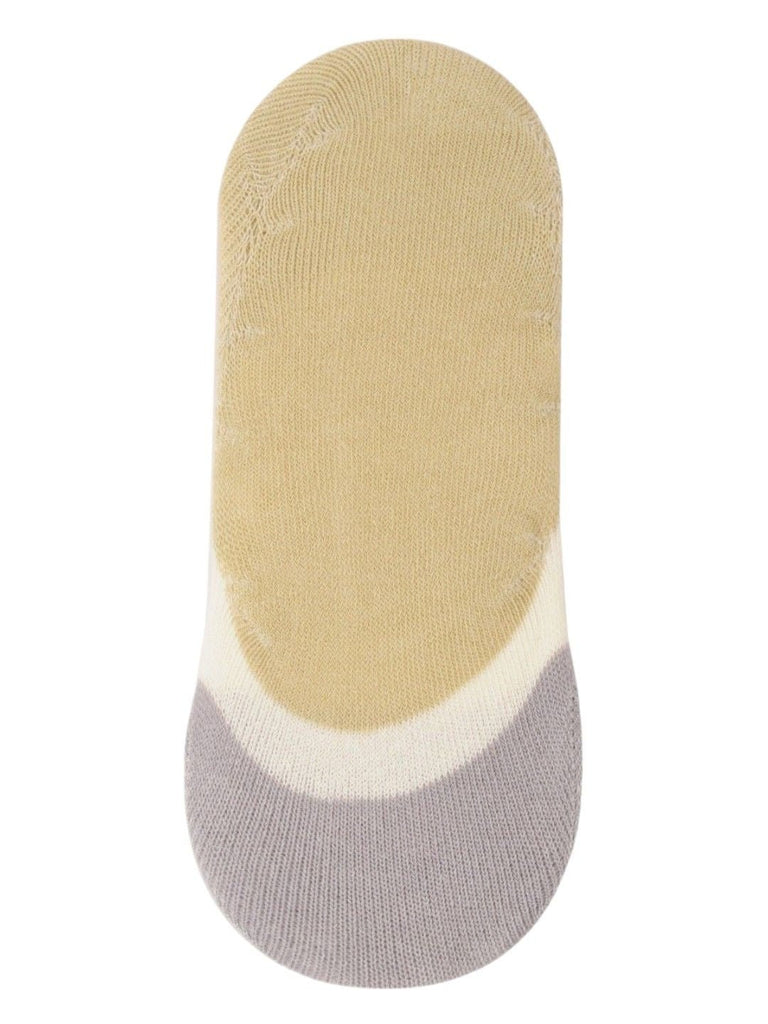 Beige and Grey Colorblock Low Cut No-Show Socks back view