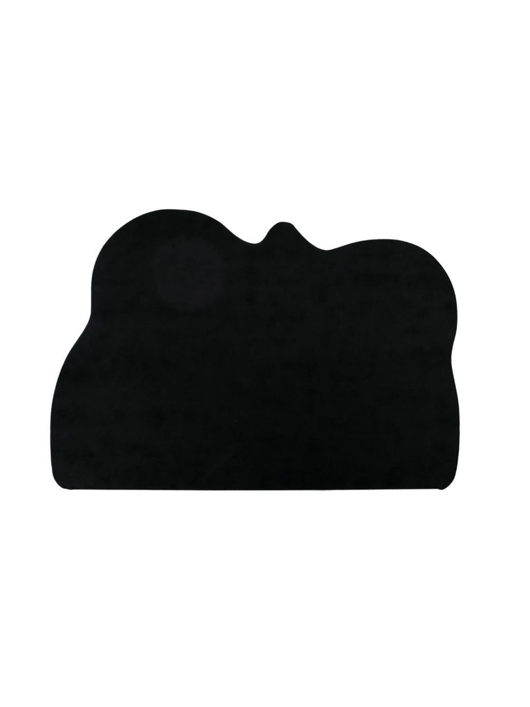 The anti-skid rubber backing of the Yellow Bee Panda Face Door Mat, ensuring safety and stability.