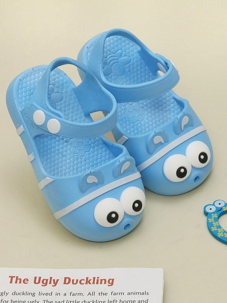 Creative Display of Blue Animal Themed Sandals for Boys