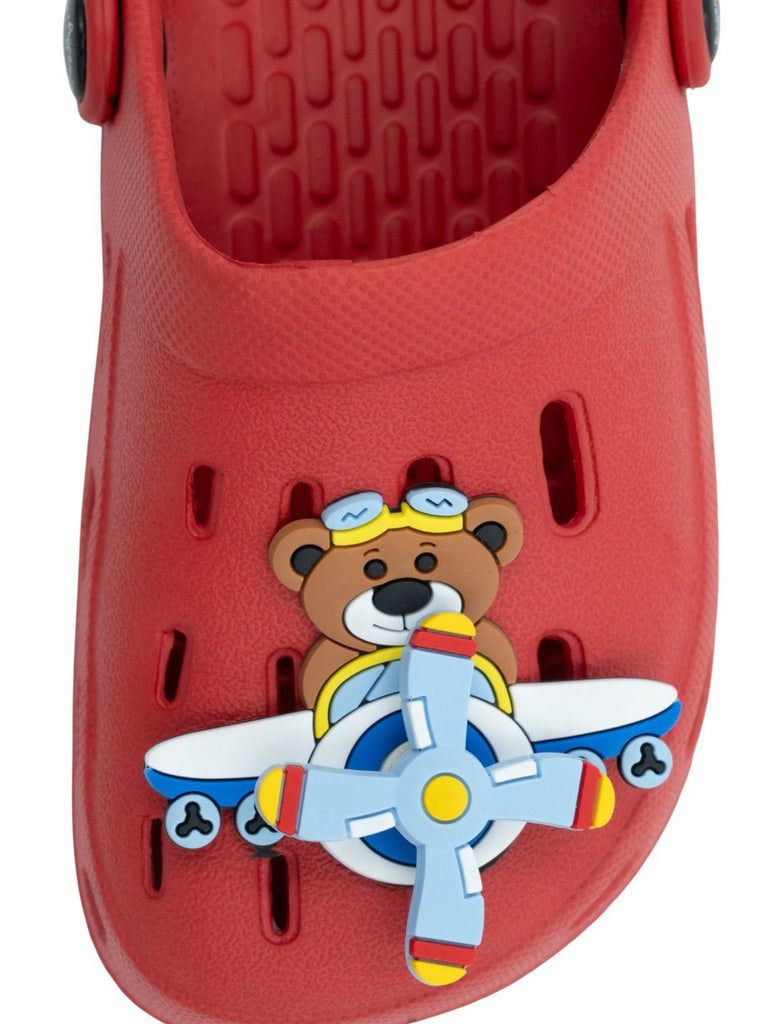 Bold_and_Fun_Captain_Bear_Airplane_Motif_Clogs_for_Boys-Red-Front  View