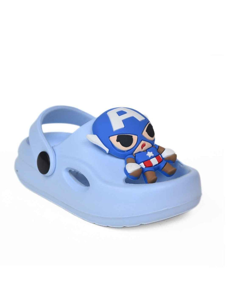 Bold & Playful Captain America Charms Sandals for Boys- Blue-Angle View