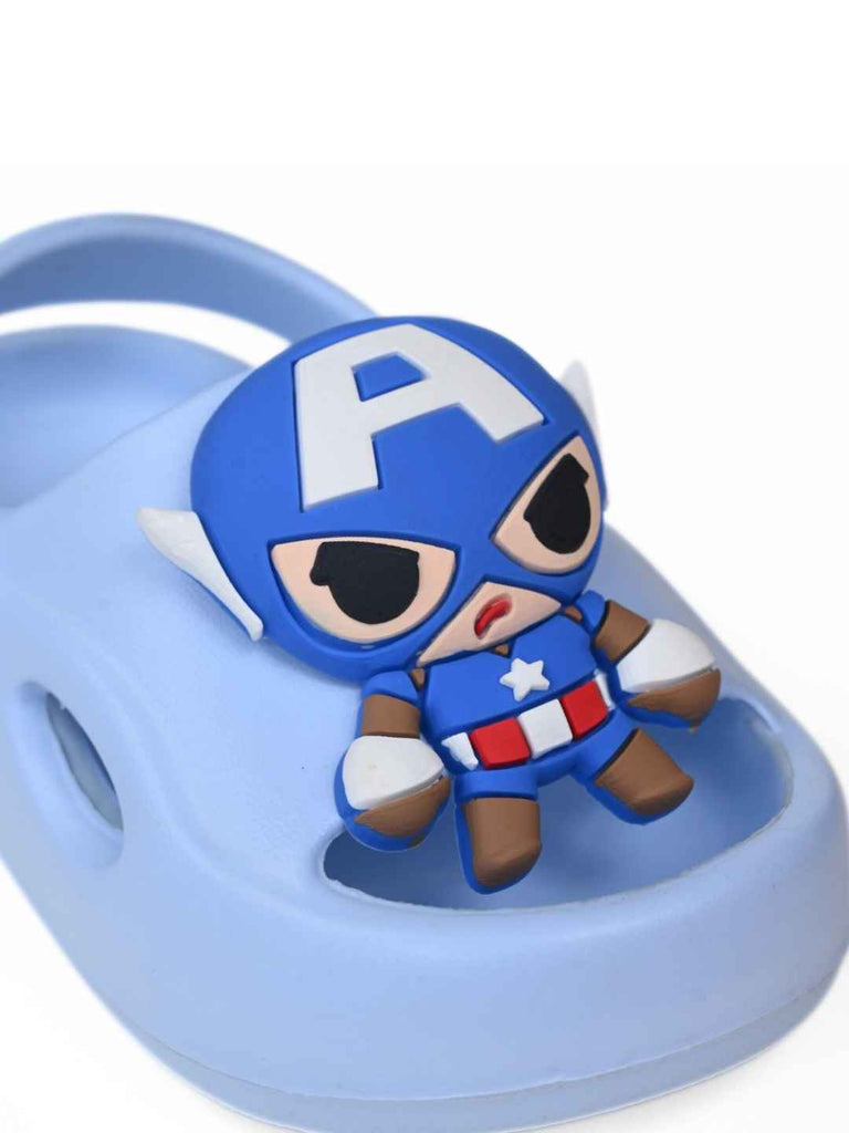Bold & Playful Captain America Charms Sandals for Boys- Blue-Close up view