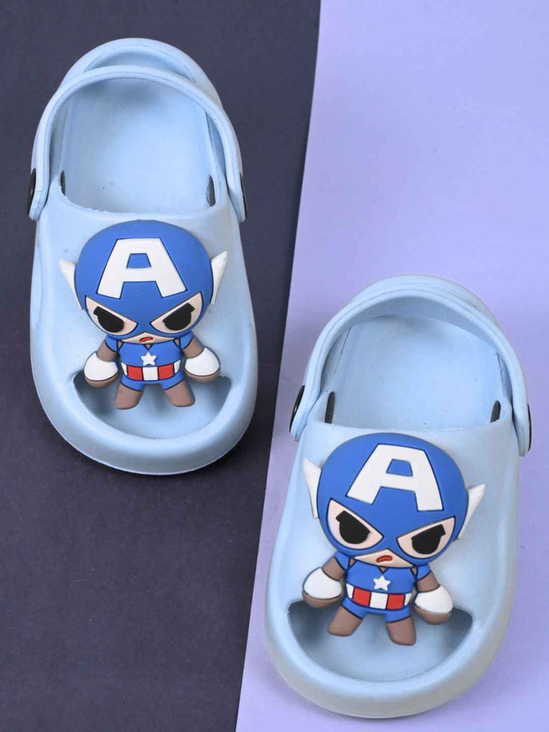 Bold & Playful Captain America Charms Sandals for Boys- Blue-Creative View