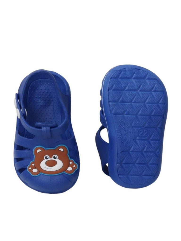 Boys' Blue Bear Strap Sandals front and back view