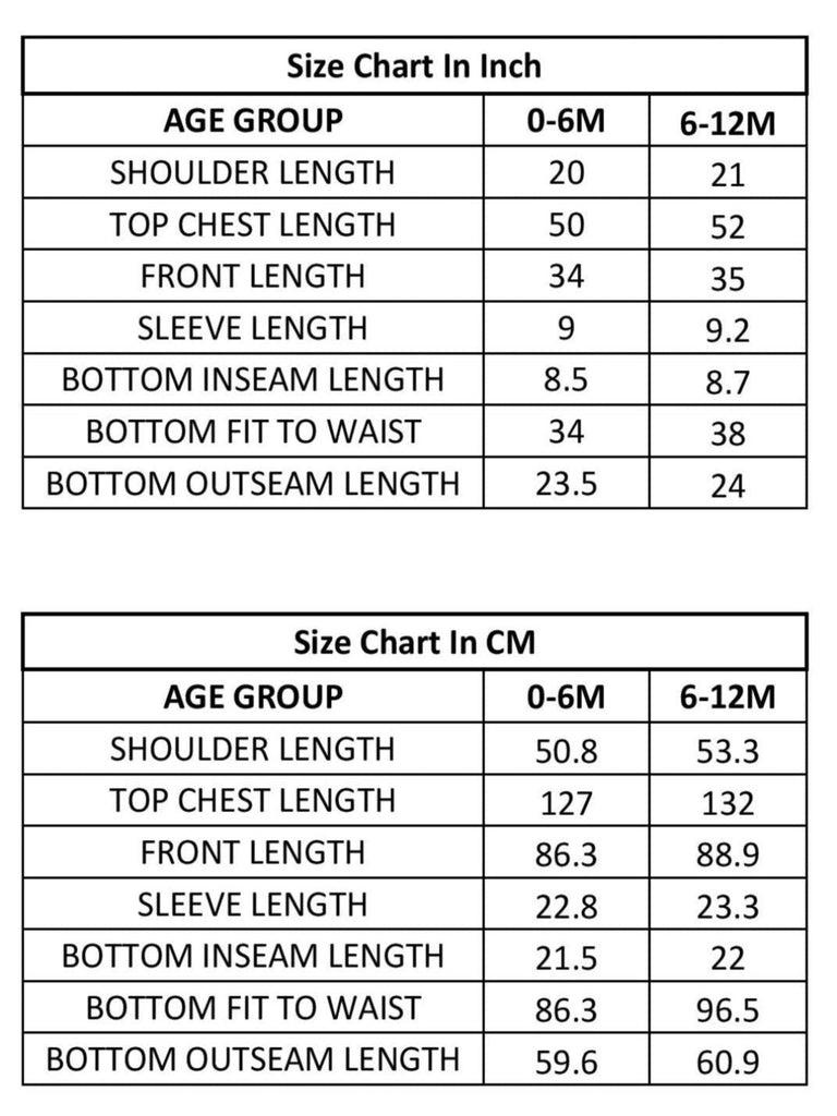 size chart for maroon Set