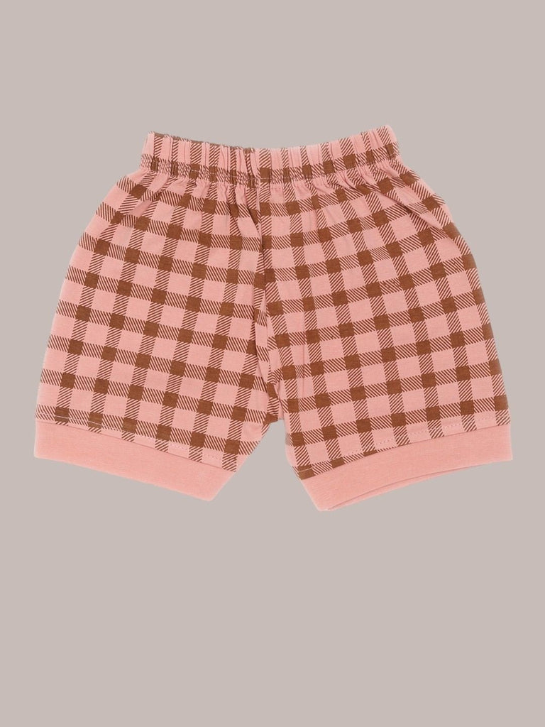 Jaybee Boy’s Pink Plaid Shorts - Detail View