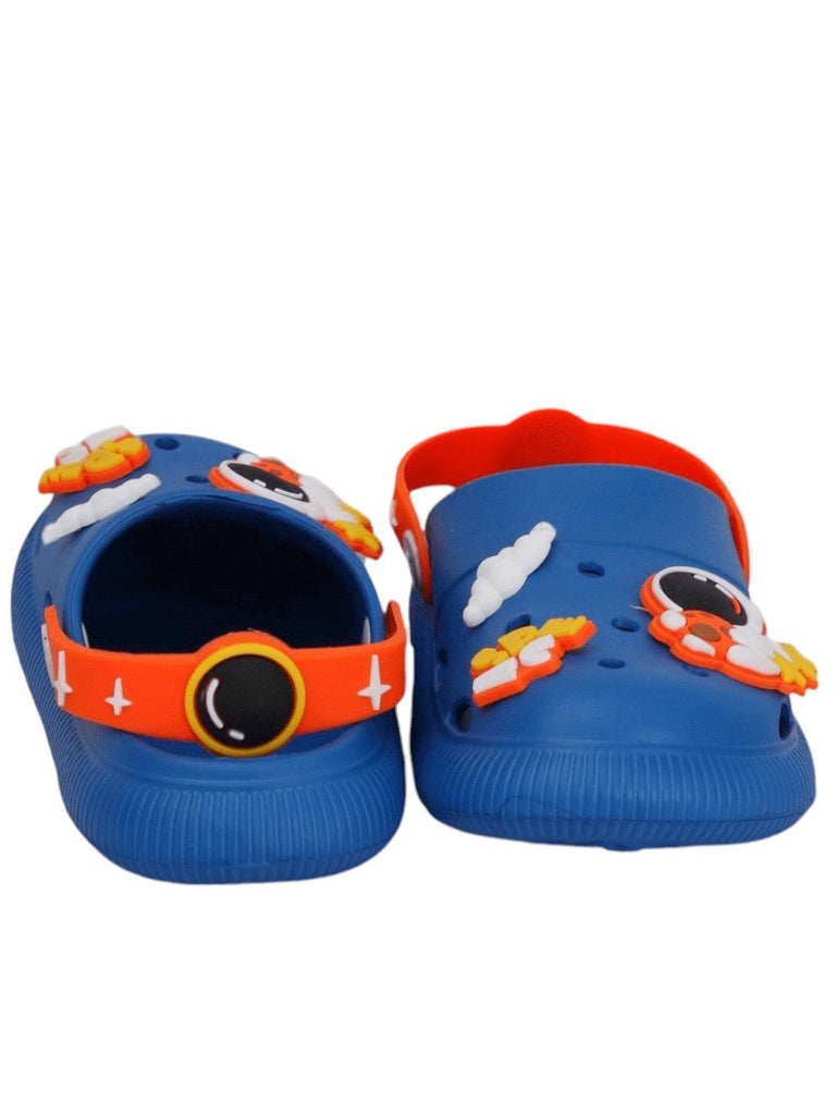 Boys' Space Adventure Themed Blue Clogs- Full View