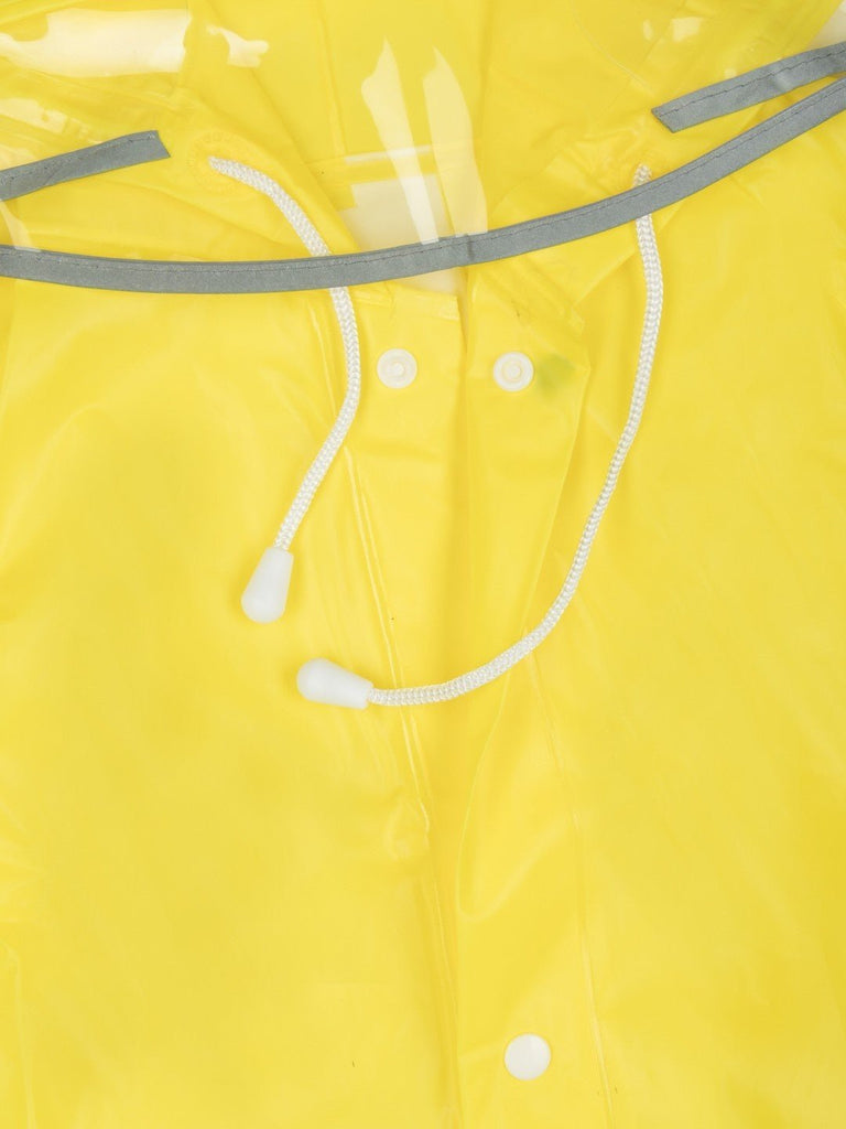 Close-up view of Yellow Bee Boys' Yellow Adventure Raincoat detailing