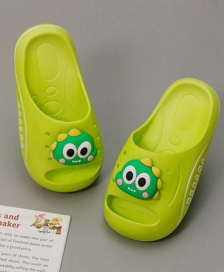 Creatively styled Bright Green Adorable Dino Sliders for Boys