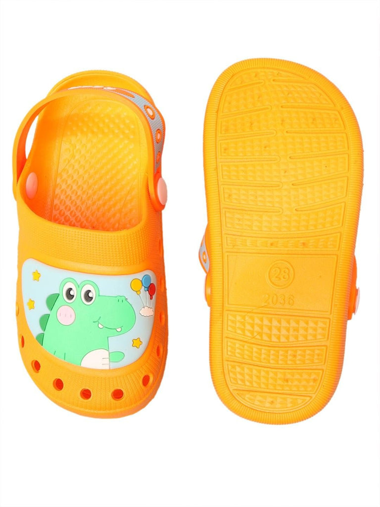 Bright_Orange_Kids_Clogs_Featuring_a_Cute_Crocodile_Design_with_Secure_Heel_Strap_front_and_back_viewview.