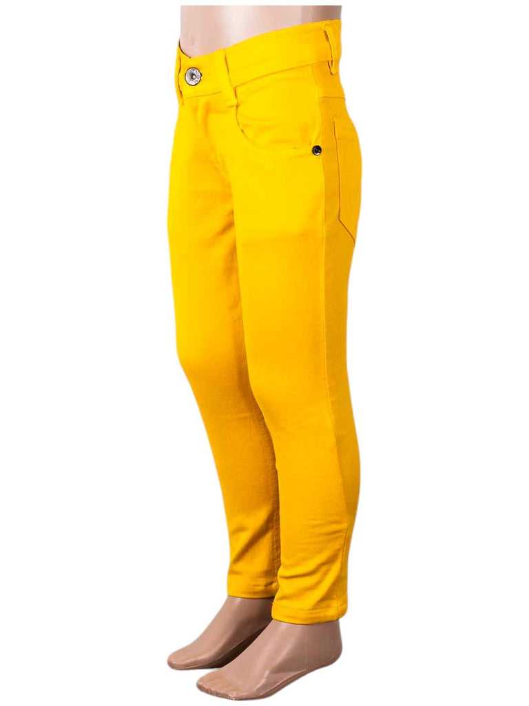 Bright_Yellow_Slim-Fit_Stretchable_Pants_for_Girls_Side_View