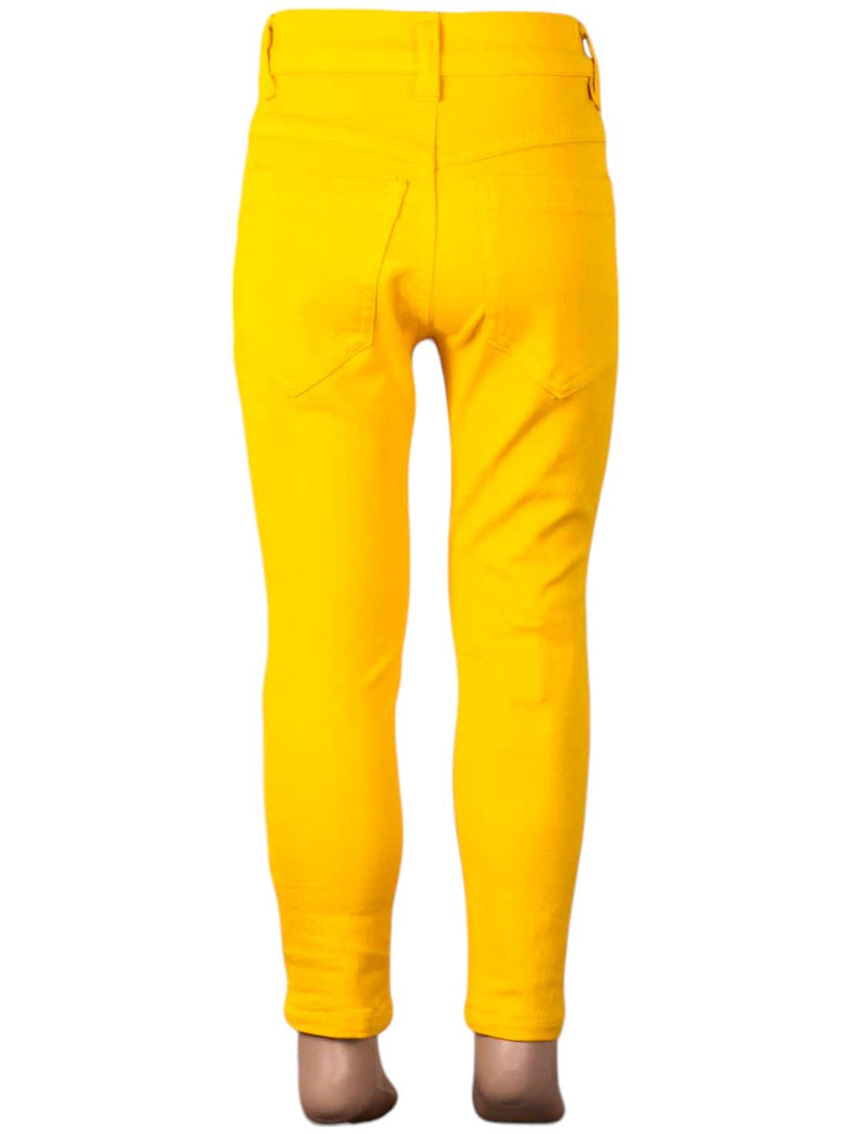 Bright_Yellow_Slim-Fit_Stretchable_Pants_for_Girls_Back_View