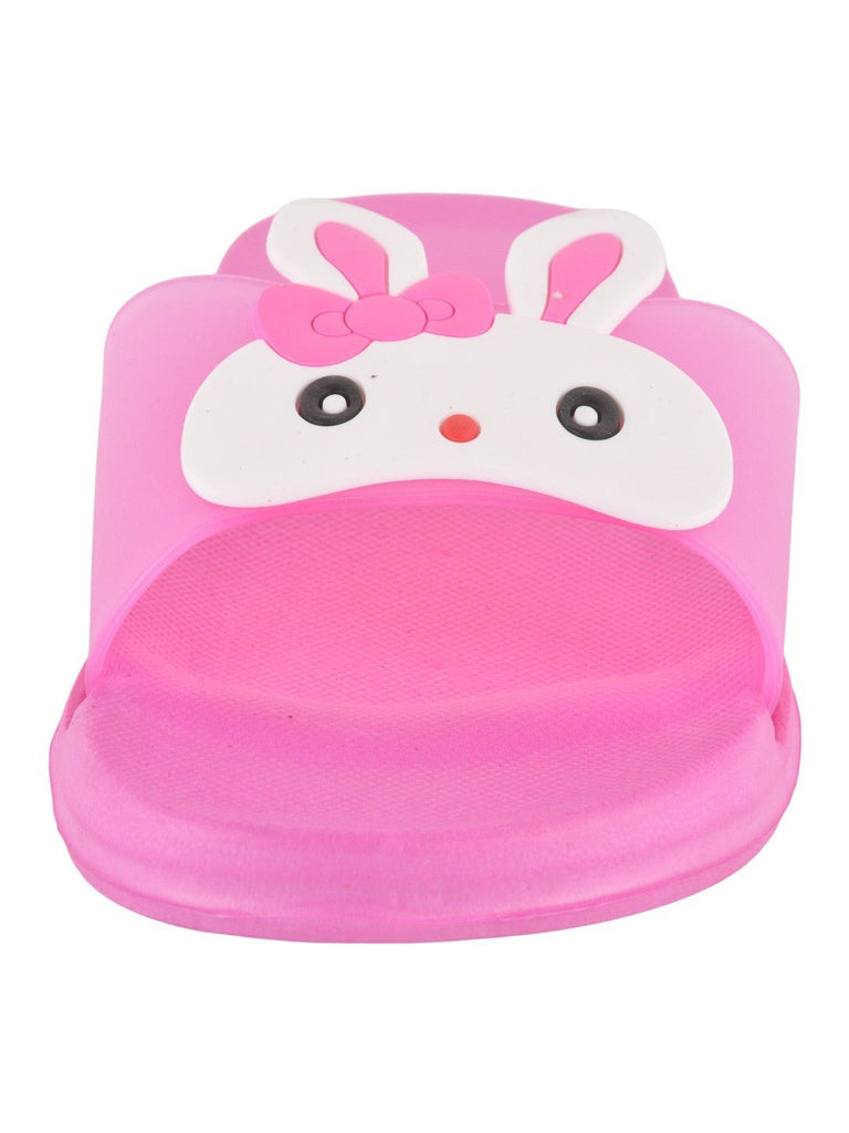 zoom view of pink Bunny Face Slides for Girls displayed on a pastel background.