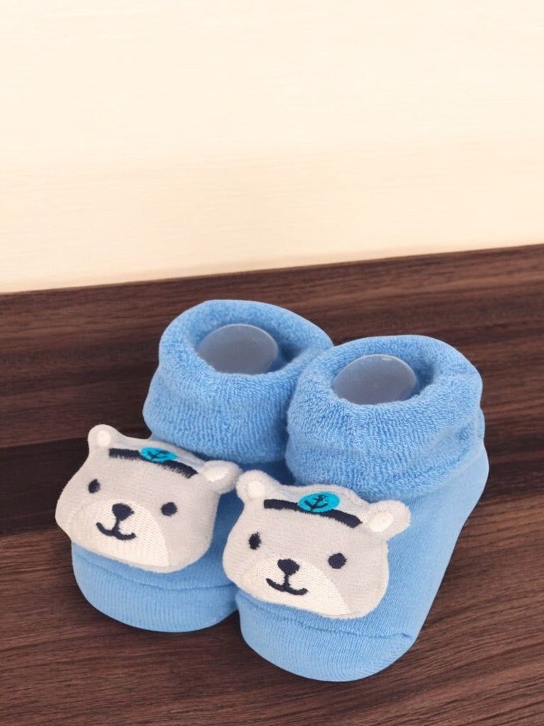 Captain Bear Cozy Baby Socks - Nautical Blue