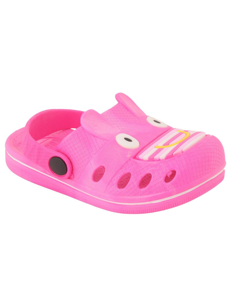 Car Theme Rubber Clogs for Girls - Dark Pink angle view