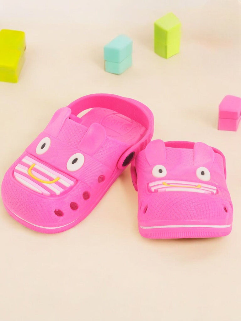 Car Theme Rubber Clogs for Girls - Dark Pink creative view