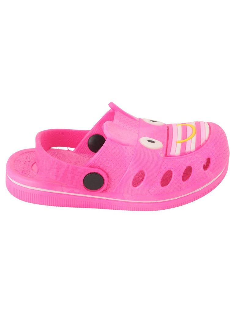 Car Theme Rubber Clogs for Girls - Dark Pink side view