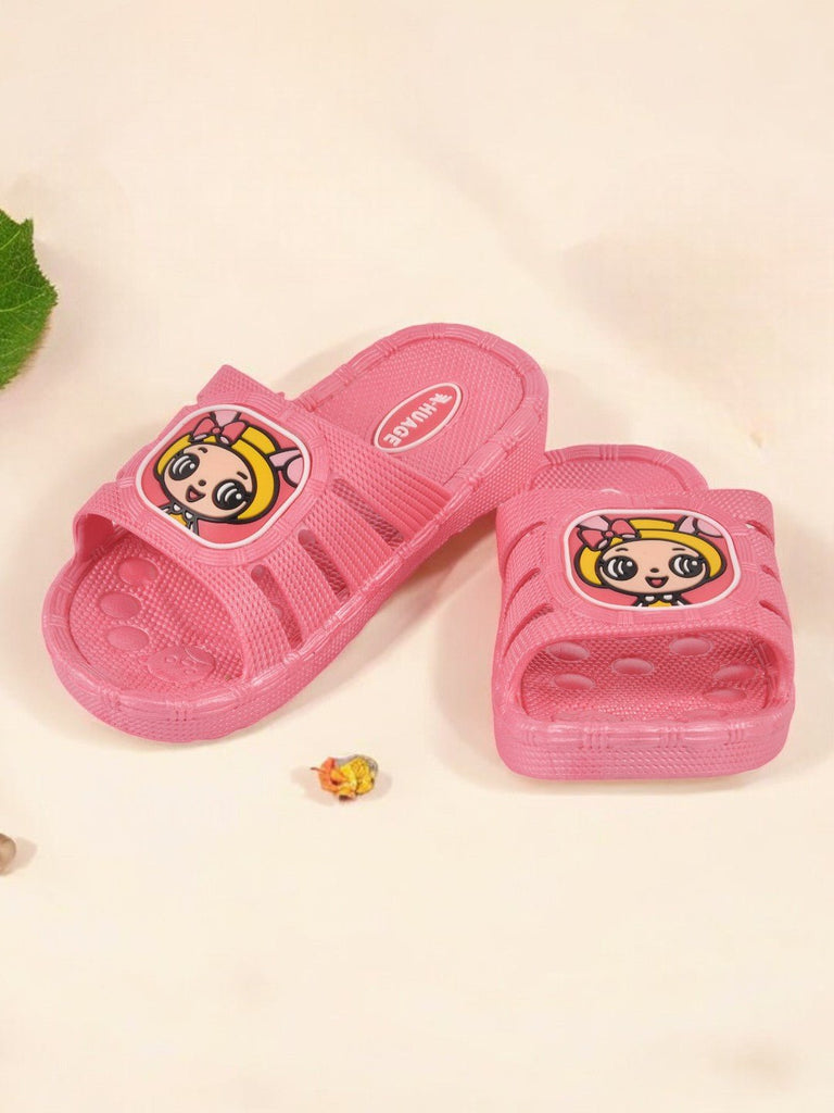 Creative view of Cartoon Girl Slides for Girls in pink showcasing the fun cartoon girl design.