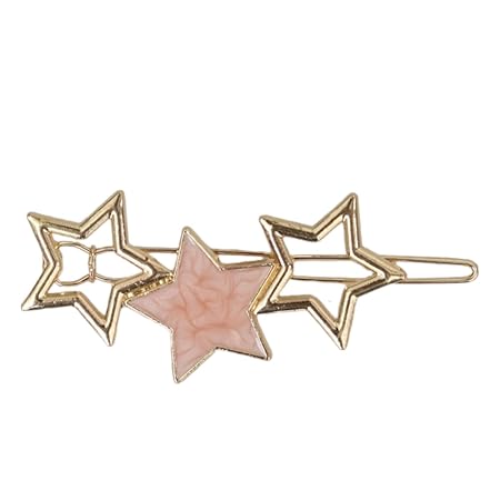 Golden & Pink hair clip set for girl by Yellow Bee, featuring charming Star design.