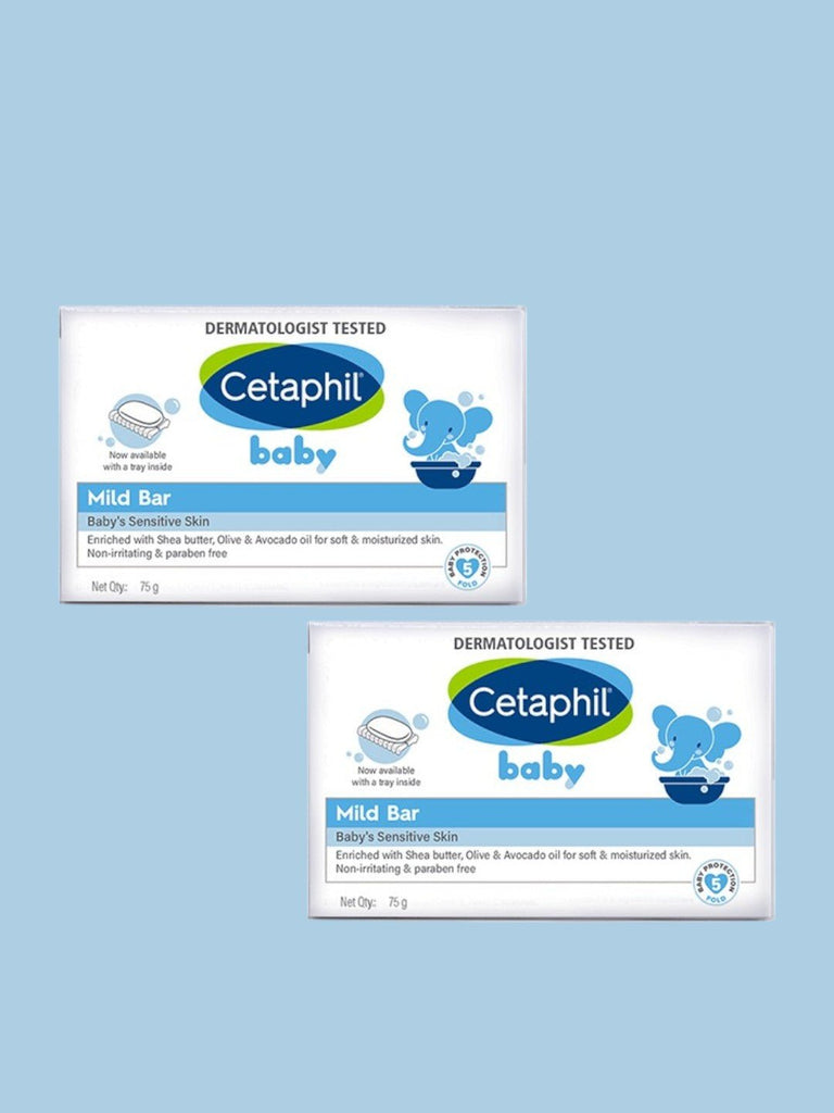 Cetaphil Baby Mild Bar, 75g – Gentle Nourishment for Baby’s Sensitive Skin, Pack of 2