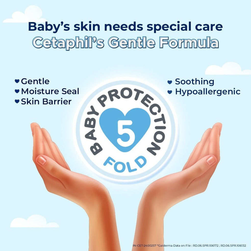 Cetaphil Baby Wash Shampoo With Organic Calendula 400 ml  Showing Baby Protection.