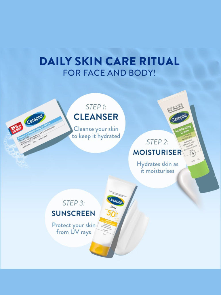 Cetaphil Cleansing & Moisturising Syndet Bar Combo - infographic view