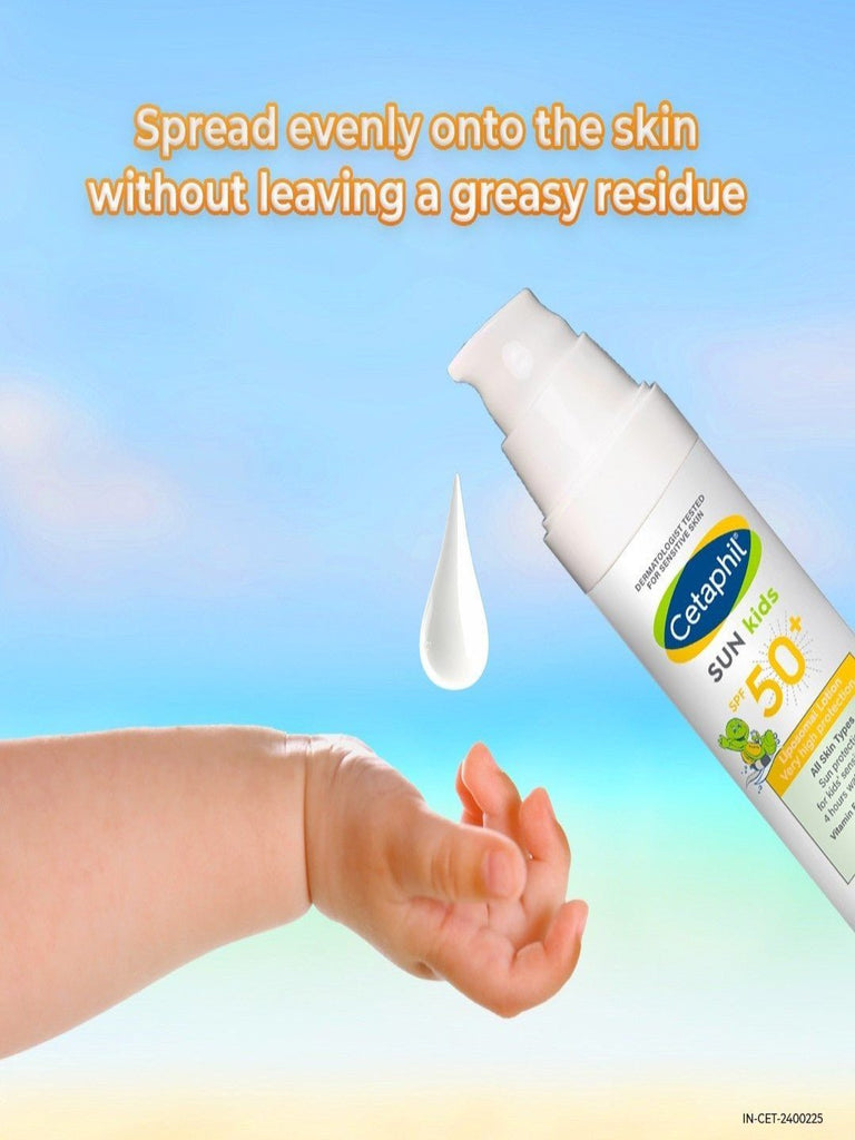 Cetaphil Sun Kids SPF 50 Liposomal Lotion Close Up View.