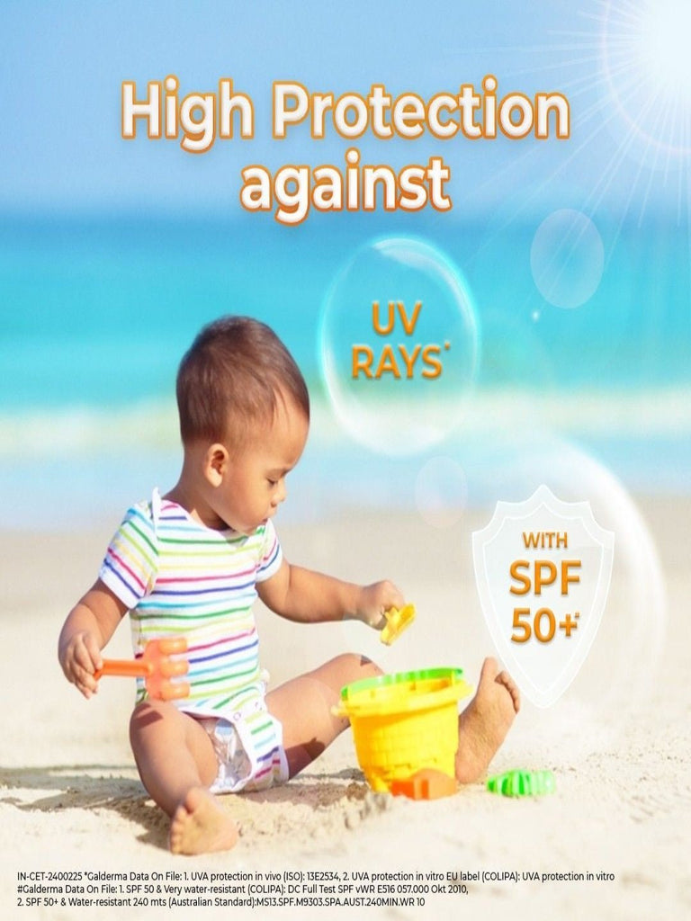 Cetaphil Sun Kids SPF 50 Liposomal Lotion  showing high protection.