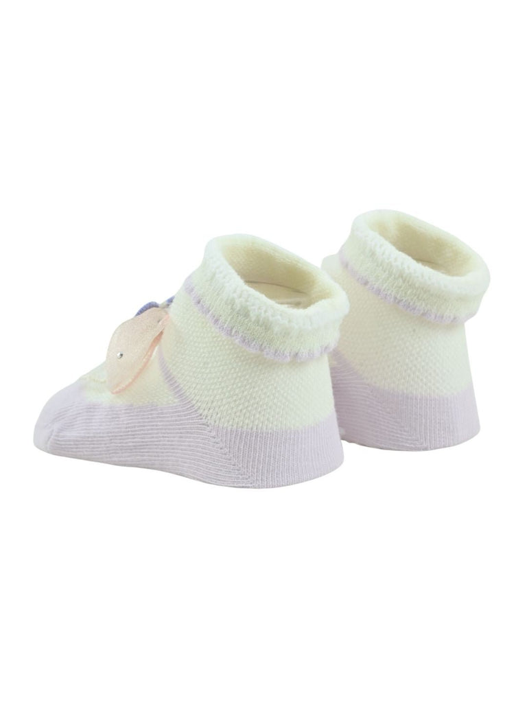 Charming Baby Cotton Socks with Bow Accent for Girls  - Purple - Back View